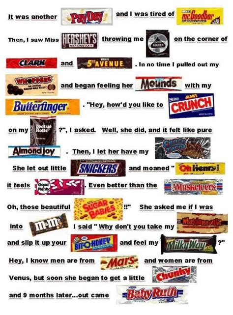 15 Hilarious Funny Sayings with Candy Bar Names